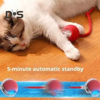 Интерактивная игрушка для кошек, катящийся мяч, устойчивый к жеванию, самодвижущийся силиконовый мяч, активирующий движение, быстро катящаяся игрушка для домашних животных для собак и кошек B зелёный