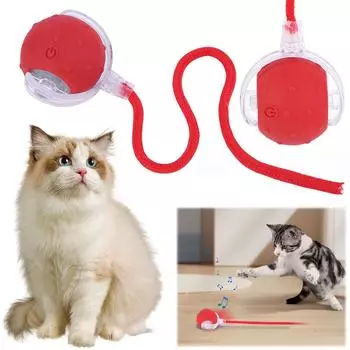 Интерактивная игрушка для кошек, мяч, USB-перезаряжаемый, автоматический, катящийся, самовращающийся, забавные игрушки для кошек, для домашних кошек, котят