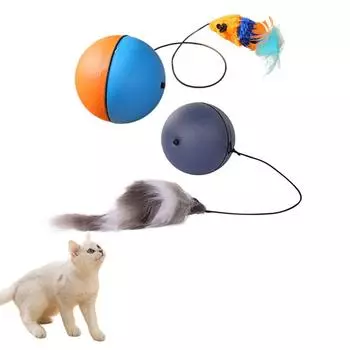 Интерактивная игрушка для кошек «на батарейках» с отслеживающей мышью — автоматическая катящаяся дразнилка для всех пород, на батарейках (Батт серый