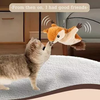 Интерактивная игрушка для кошек с хлопающими крыльями, перезаряжаемая электрическая плюшевая игрушка для кошек в виде орла/белки/летучей мыши со звуком B