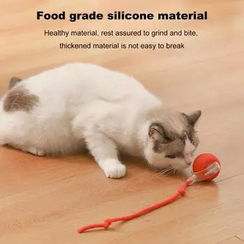 Интерактивная игрушка для кошек с катящимся мячом, автоматическая умная самокатящаяся игрушка для кошек с активацией движения, перезаряжаемая игрушка для кошек и собак красный