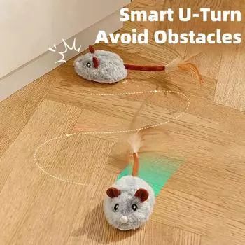 Интерактивная игрушка для кошек с настоящим пищащим электронным звуком мыши, игрушки для кошек с зарядкой через USB, новая автоматическая игрушка для кошек-мышей