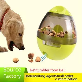 Интерактивная игрушка для раздачи еды домашним животным: Жевательный тренировочный мяч для собак и кошек Adjustable feeding hole зелёный