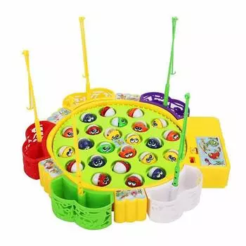 Интерактивная игрушка для родителей и детей, Детская электрическая вращающаяся игрушка-головоломка для рыболовного диска 15 fish