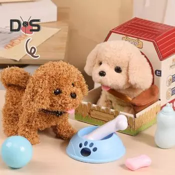 Интерактивная игрушка для щенка, электронная игрушка, собака, которая ходит, лает, виляет хвостом, говорящий робот, электронный питомец, подарок для мальчиков и девочек Battery