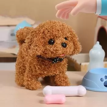 Интерактивная игрушка для щенка Электронная игрушка Собака с возможностью ходьбы, лая, виляния хвостом, говорящий роботизированный электронный питомец