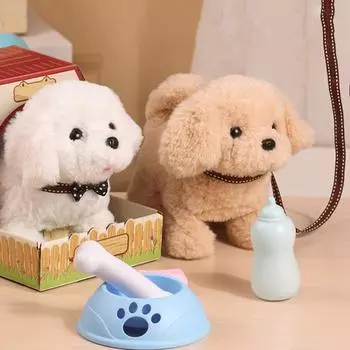 Интерактивная игрушка для щенков Yousheng, электронная игрушечная собака с возможностью ходьбы, лая, виляния хвостом, говорящий роботизированный электронный питомец, подарок для мальчиков и девочек Battery