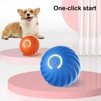 Интерактивная игрушка для собак, катящийся мяч, перезаряжаемая игрушка-мяч, активируемая движением, автоматически движущийся прыгающий мяч со светом для кошек и собак оранжевый