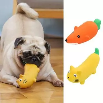Интерактивная игрушка для жевания собак, чистка зубов, устойчивая к укусам, мультяшная форма, облегчение скуки, игрушка для домашних животных для маленьких, средних и больших собак жёлтый