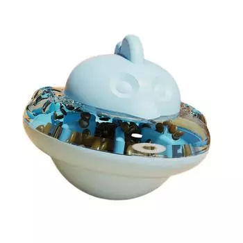 Интерактивная игрушка-головоломка для питомцев в виде милого цыпленка, диспенсер для корма для кошек, игрушка для увлекательной игры и умственной стимуляции синий