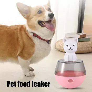 Интерактивная игрушка-головоломка для раздачи лакомств для собак, катящийся мяч, протекающая еда, медленная кормушка для домашних животных с мультяшной фигуркой для кошек и собак D