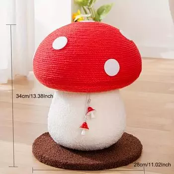 Интерактивная игрушка-кошачий коготь Mushroom Cat Crawler обеспечивает бесконечное веселье и помогает поддерживать здоровье кошачьих когтей красный