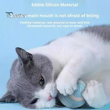 Интерактивная игрушка-мяч для кошек, перезаряжаемая через USB светодиодная подсветка, автоматические игрушки для кошек, уменьшающая скуку, вращающийся мяч для умного котенка в помещении розовый