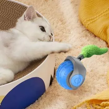 Интерактивная игрушка-мяч для кошек, перезаряжаемая через USB, катящаяся игрушка-мяч, двухскоростная регулировка, автоматическая A