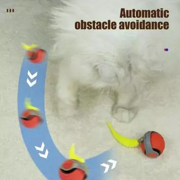 Интерактивная игрушка-мяч для кошек, перезаряжаемая через USB, умная игрушка-мяч для кошек, автоматическое движение синий