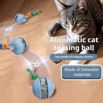 Интерактивная игрушка-мяч для собак, электрический мяч, активируемый движением, для маленьких, средних и больших собак, устойчивый к жеванию, автоматически движущийся мяч для собак небесно-голубой