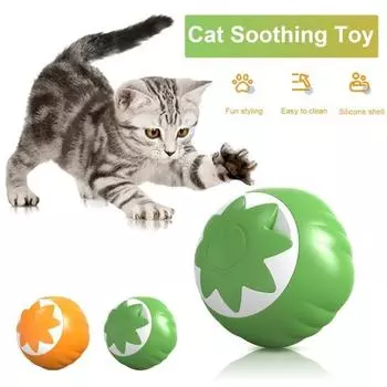 Интерактивная игрушка-мяч, устойчивая к жеванию, активирующая движение, умный мяч, перезаряжаемая автоматическая самодвижущаяся игрушка для домашних животных для кошек и собак оранжевый