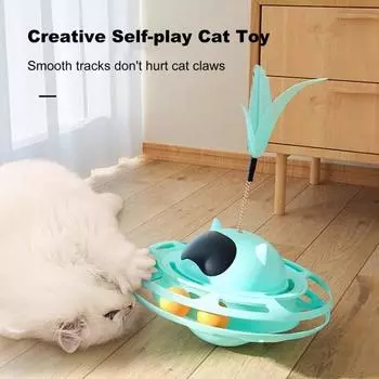 Интерактивная игрушка-неваляшка для кошек, съемная палочка-дразнилка для кошек с шариками для игрушек, игрушка для кошек, живущих в помещении синий