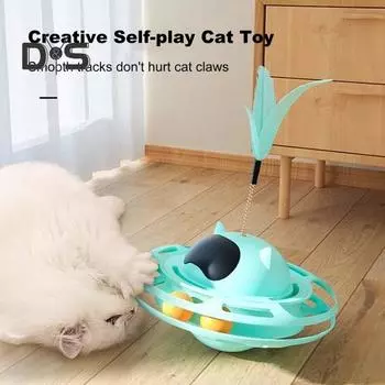 Интерактивная игрушка-неваляшка для кошек, съемная палочка-дразнилка для кошек с шариками для игрушек, игрушка для кошек, живущих в помещении синий