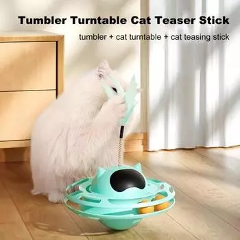 Интерактивная игрушка-неваляшка для кошек, съемная палочка-дразнилка для кошек с шариками для игрушек, игрушка для котят синий