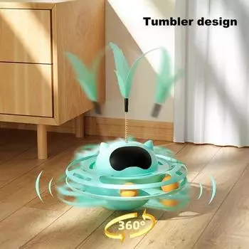 Интерактивная игрушка-неваляшка для кошек, съемная палочка-дразнилка для кошек с шариками для игрушек, игрушка для кошек, живущих в помещении синий