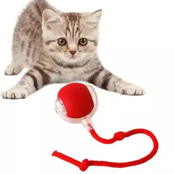 Интерактивная игрушка-шар, автоматический самокатящийся шар, игрушка для кошек, активируемый перезаряжаемый движущийся шар для собак и кошек A красный