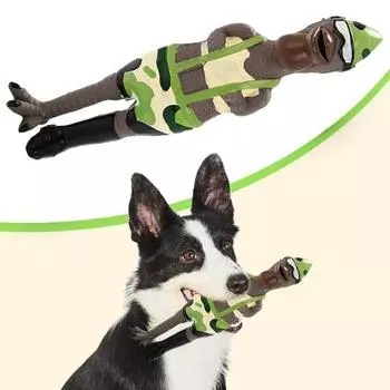 Интерактивная латексная звуковая игрушка для собак, дизайн с изображением курицы, прочный, устойчивый к укусам, снимает скуку, жевательные игрушки для собак хаки