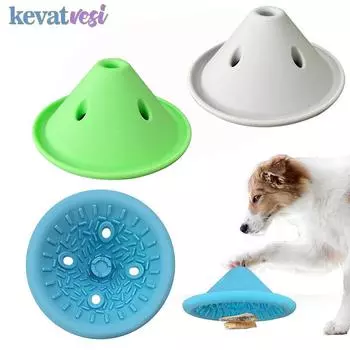 Интерактивная миска для медленной подачи для собак, силиконовая миска для медленной еды для собак, забавные игрушки для маленьких, средних и больших собак, аксессуары для собак белый