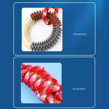 Интерактивная обучающая игрушка для домашних животных Supet Ring Spiked Ring для чистки зубов собак Товары для домашних животных красный