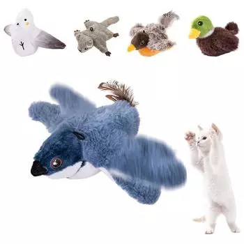 Интерактивная плюшевая игрушка для кошек-птиц, перезаряжаемая через USB, хлопающая щебечущая птица, активируемая прикосновением, электрическая имитация животных для домашних кошек B