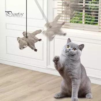 Интерактивная плюшевая игрушка для кошек-птиц, перезаряжаемая через USB, хлопающая щебечущая птица, активируемая прикосновением, электрическая имитация животных для домашних кошек B