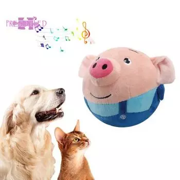 Интерактивная плюшевая игрушка для собак — лающий мяч со встроенным музыкальным звуком, съемная игрушка для прыжков с перезарядкой от USB A