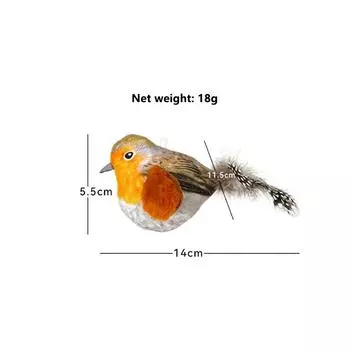 Интерактивная плюшевая игрушка-птица для кошек - плюшевая игрушка для домашних животных, издающая звуки, для увлекательной игры - реалистичные электронные звуки птиц