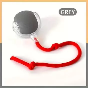 Интерактивная полосатая катящаяся игрушка для кошек, USB-заряжаемая автоматическая вращающаяся игрушка для кошек, пластиковая дразнилка для кошек для всех пород и размеров серый