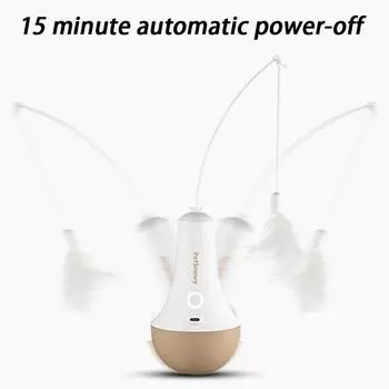 Интерактивные игрушки для кошек, автоматические игрушки-палочки для кошек, вращающиеся бесшумные игрушки для кошек, электрические игрушки-неваляшки для кошек, товары для животных 8X8X14.7CM белый