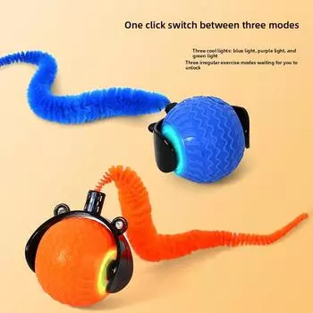 Интерактивные игрушки для кошек, автоматический электрический катящийся мяч, игрушки для кошек, котят, питомцев, умная автоматическая игрушка-тизер, перезаряжаемая через USB синий