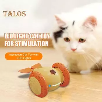 Интерактивные игрушки для кошек, для домашних кошек, перезаряжаемые через USB, умные электрические мобильные машины с дистанционным управлением, игрушка-мышь для кошек с перьевым хвостом циан