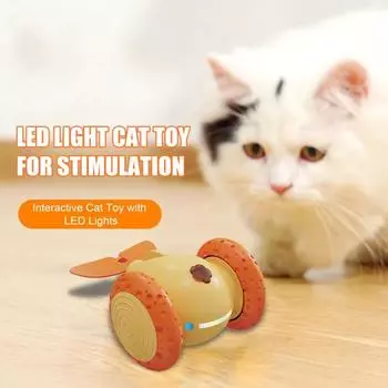 Интерактивные игрушки для кошек, для кошек, живущих в помещении, USB-перезаряжаемый умный электрический мобильный автомобиль циан