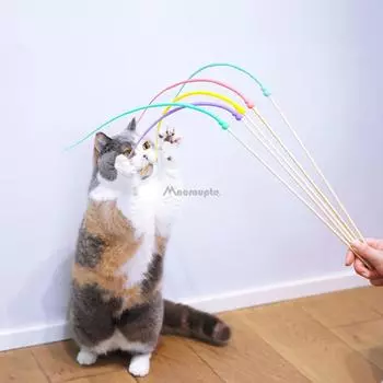 Интерактивные игрушки для кошек, имитация хвоста мыши, игрушка-дразнилка для кошек, силиконовая забавная палка, длинный хвост мыши, палка-дразнилка для котят