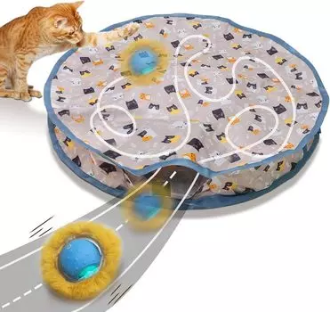 Интерактивные игрушки для кошек, мяч, быстро вращающееся движение, активация щебетания, игрушка для кошек, игра в прятки, ловля мыши (синий) синий