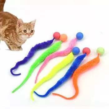 Интерактивные игрушки для кошек Tickle Cat Цветной прыгающий мячик Товары для животных Головоломка для дразнящей кошки для дома гусеница-червяк эластичная игрушка