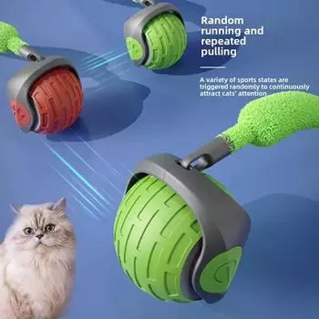 Интерактивные игрушки для кошек, умный автоматический самокатящийся мяч, игрушка для кошек с цветным электрическим 2-режимным мячом, интерактивные игрушки для собак королевский синий