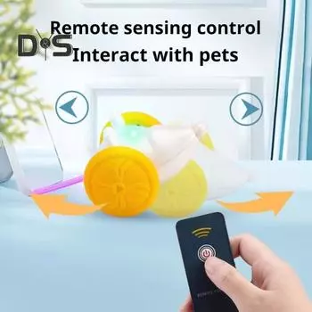 Интерактивные игрушки для кошек, живущих в помещении, электрическая автоматическая игрушка-мышь со светящимся хвостом, игрушка для преследования кошек с дистанционным управлением жёлтый