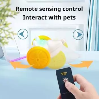 Интерактивные игрушки для кошек, живущих в помещении, электрическая автоматическая игрушка-мышь со светящимся хвостом, игрушка для преследования кошек с дистанционным управлением жёлтый