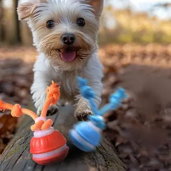Интерактивные игрушки для собак, новые игрушки для собак с пищалкой, активный катящийся мяч для щенков и средних собак, перезаряжаемый через USB One Size