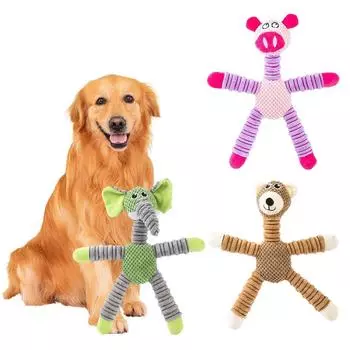 Интерактивные игрушки для собак, пищащие плюшевые игрушки для собак, жевательные игрушки для щенков при прорезывании зубов зелёный