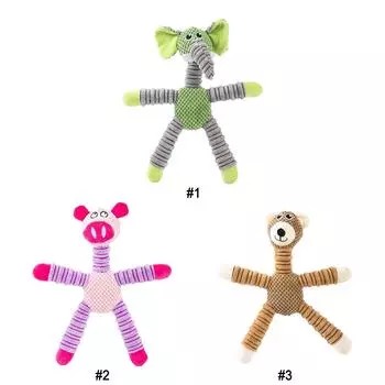 Интерактивные игрушки для собак, пищащие плюшевые игрушки для жевания для маленьких, средних и больших собак зелёный