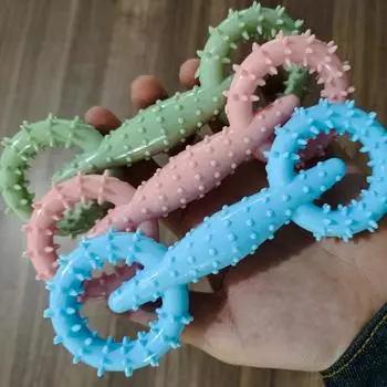 Интерактивные игрушки для собак TPR Pet Toy Pull Ring Dog Molar Toy Dog Chew Toy Игрушка для жевания щенка Molar Stick Toy зелёный