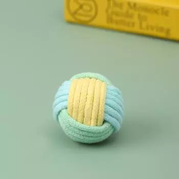 Интерактивные игрушки из хлопковой веревки Мяч для кошек Аксессуары Игрушка для домашних животных Ватный шарик Жевать Мяч из хлопковой веревки с узлом Обучающая интерактивная игрушка розовый