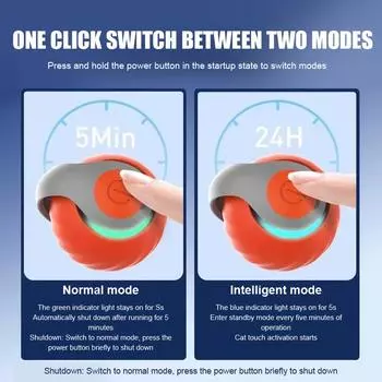 Интерактивные игрушки-мячи для кошек, автоматический катящийся мяч, искусственный хвост, перезаряжаемая умная электрическая игрушка для питомцев, дрессировка собак и кошек, имитация мыши A1